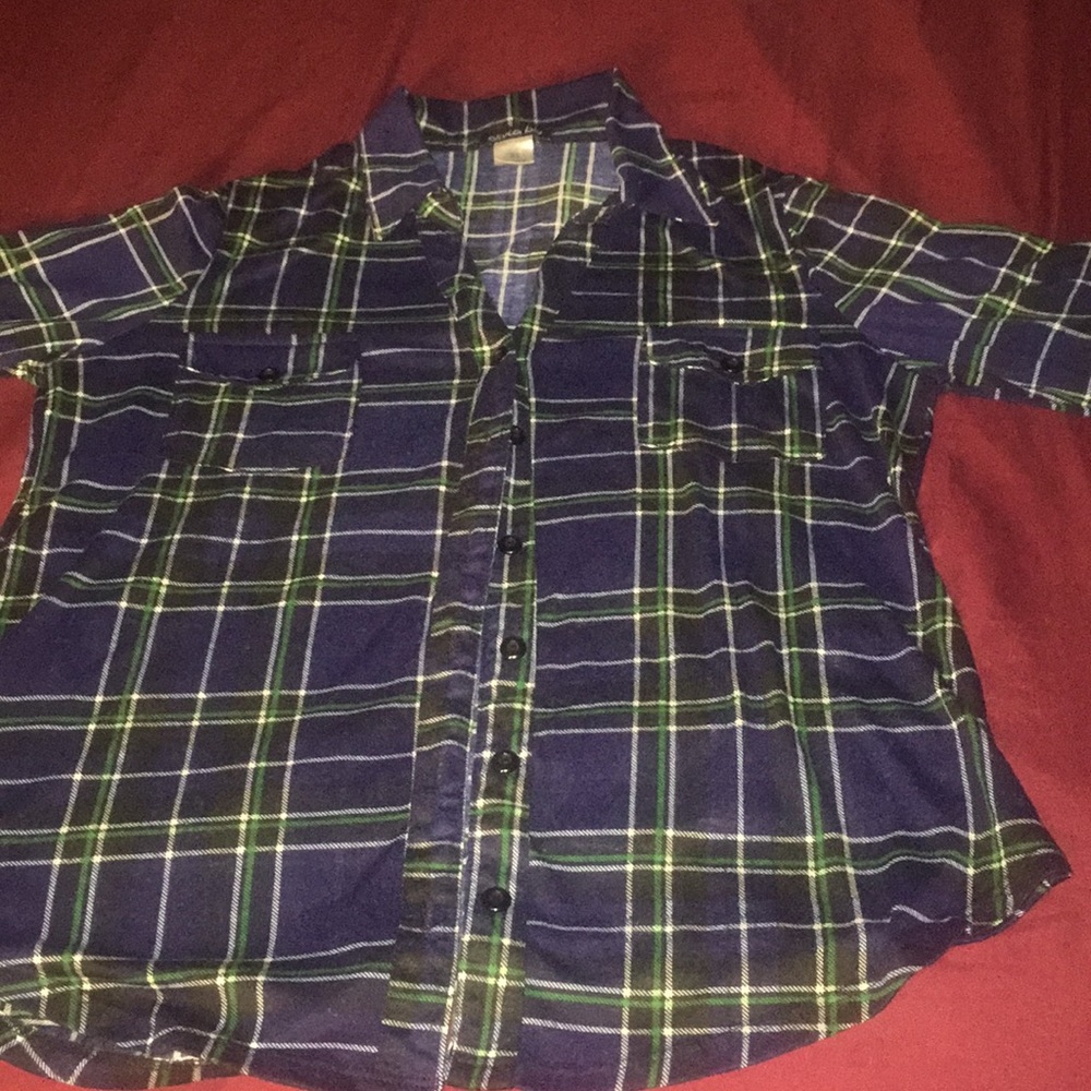 Multi colored button down shirt